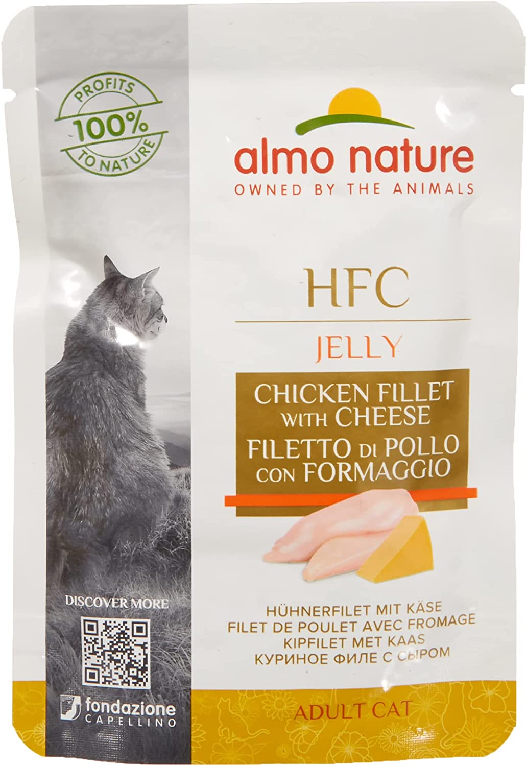 Almo Nature HFC Cuisine Wet Cat Food Pouch - Chicken Fillet And Cheese - 55g