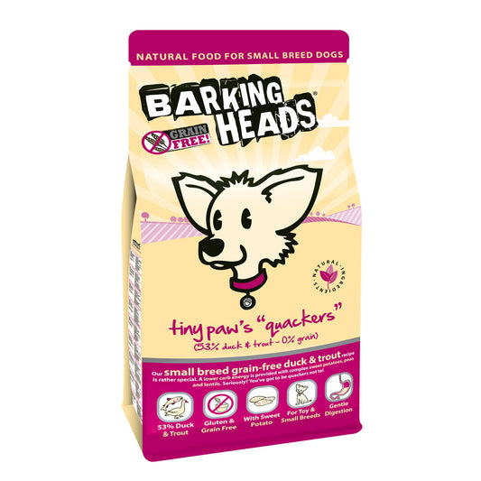 Barking Heads Tiny Paws Quackers Grain Free - 1.5kg