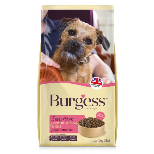 Burgess Hypoallergenic Salmon & Rice Food for Dogs12.5kg