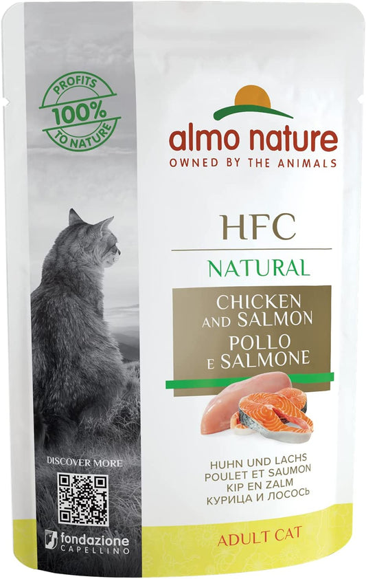 Almo Nature HFC Natural Wet Cat Food in Pouch - Chicken And Salmon - 55g