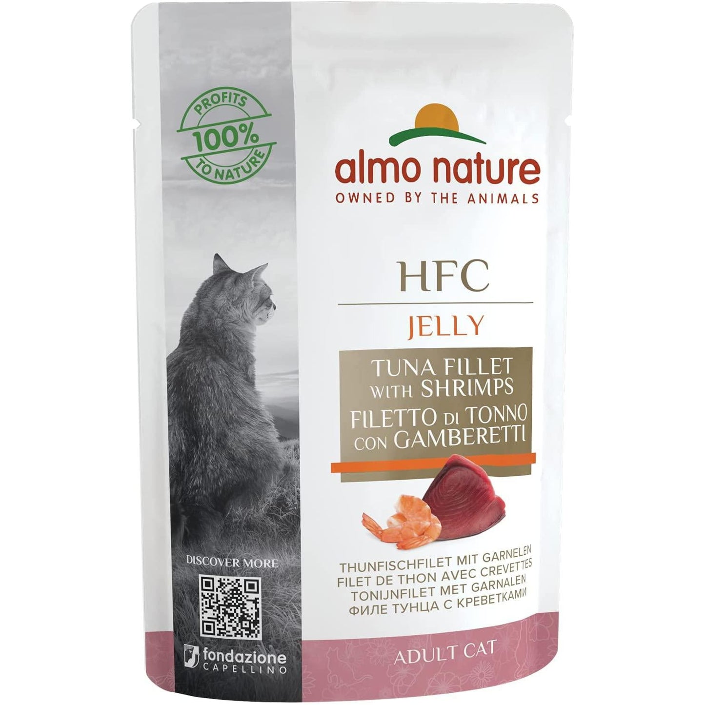 Almo Nature HFC Jelly Wet Food Pouch for Cats Tuna & Shrimps 55g