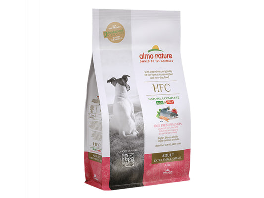 Almo Nature HFC Dry Food for Extra Small/ Small Adult Dogs - 100% Fresh Salmon - 1.2 Kg