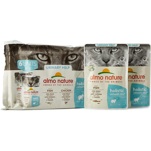 Almo Nature Multi Pack Wet Food Pouch for Cats Urinary Support 6 x 70g