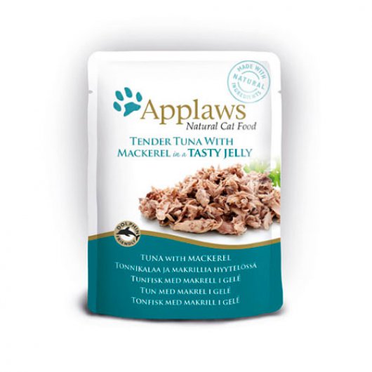 Applaws Tuna Wholemeat with Mackerel in Jelly Pouch for Cats 70g