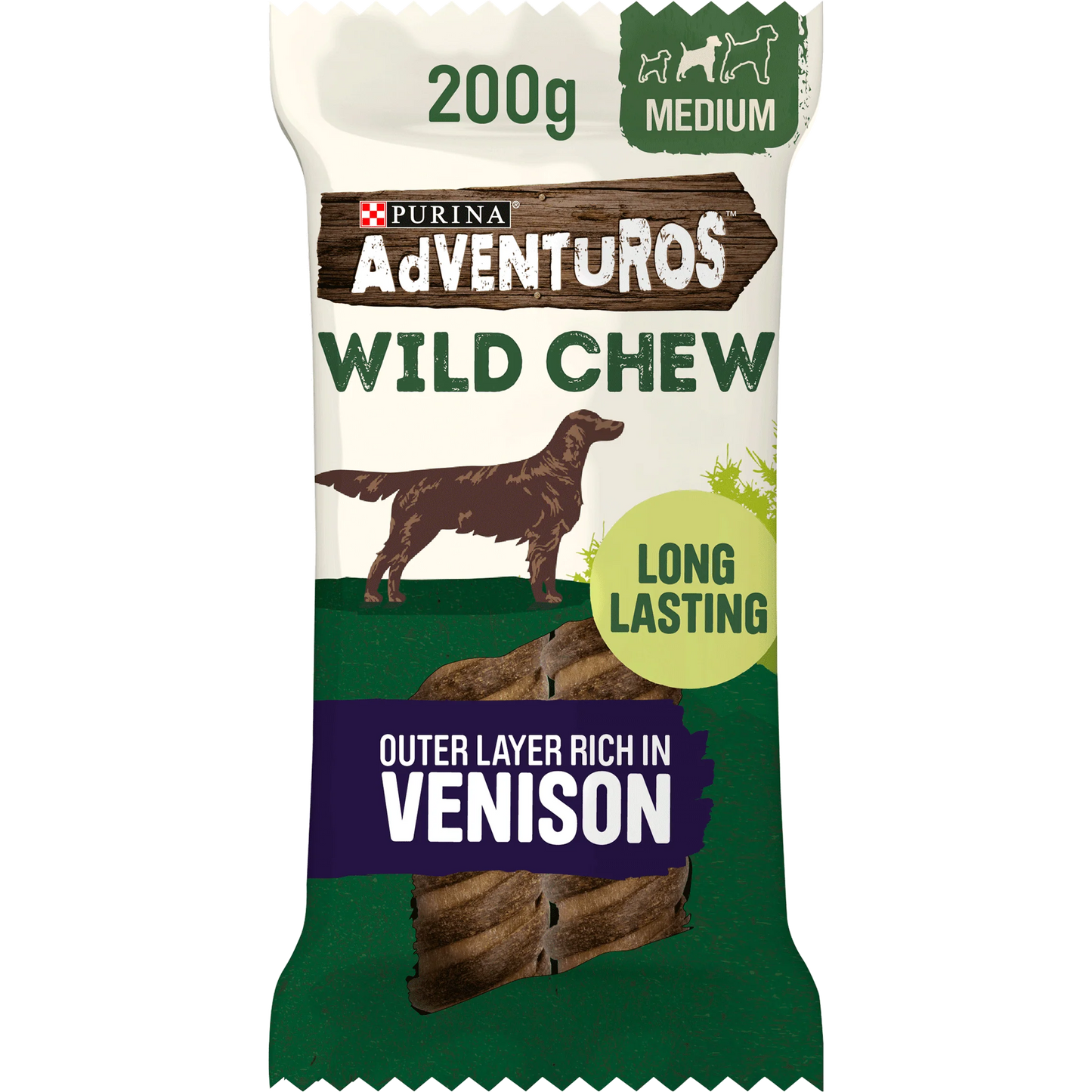 Adventuros Wild Chew with Venison Treats for Dogs - Medium - 200g