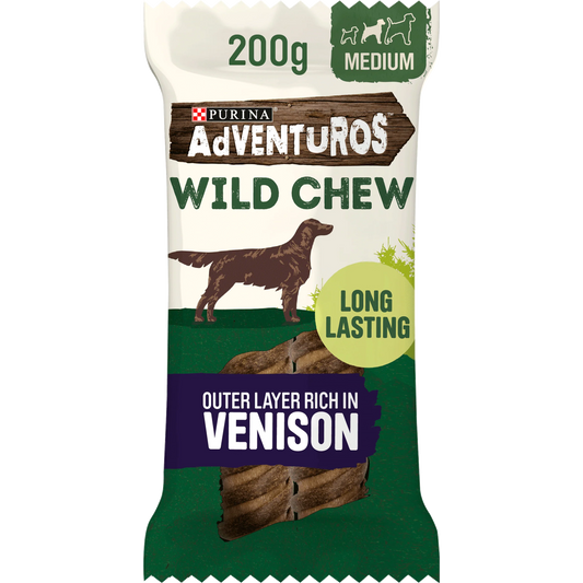 Adventuros Wild Chew with Venison Treats for Dogs - Medium - 200g