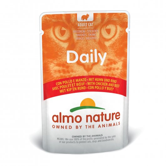 Almo Nature Daily Wet Cat Pouch With Chicken And Beef
